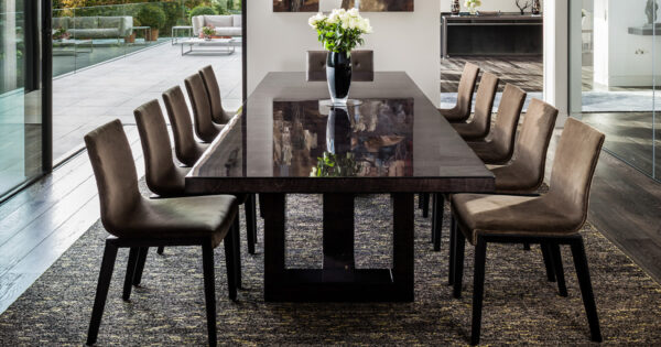 How to Style High gloss furniture, the Hamilton Dining Table in a design project by Joanna Williams Interior