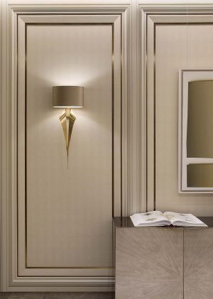 Elegant Hallway that features a sideboard with sycamore black casing and sycamore pearl doors - A Serene and Artisanal Luxury Home in Mayfair